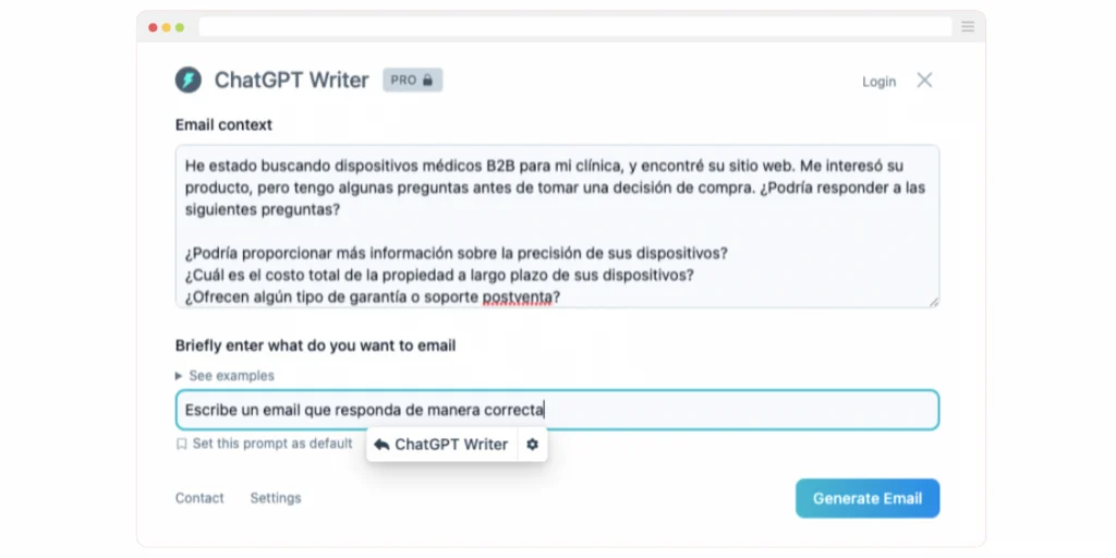 Plugin Chat GPT writer 