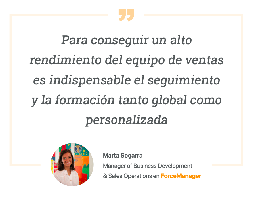 Cita de Marta Segarra, director comercial de ForceManager