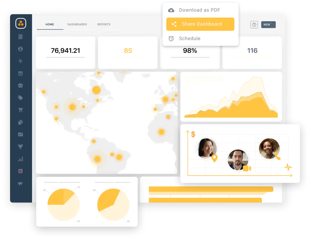 Modulo di analisi commerciale di ForceManager con report avanzati e statistiche di vendita